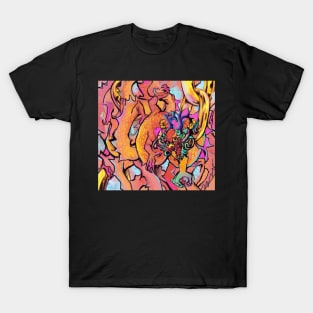 Dragon looping on Gold chains T-Shirt